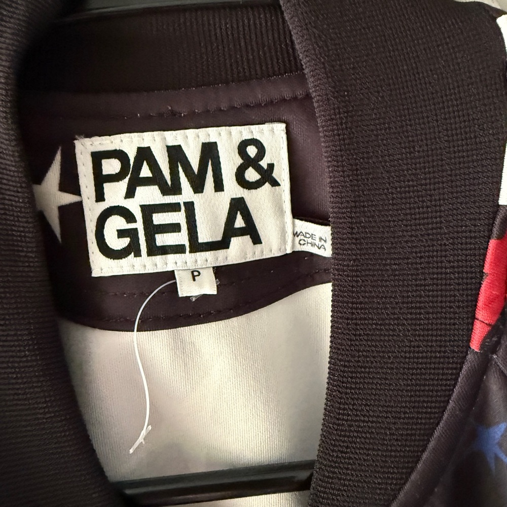 Pam & Gela Multicolor cropped star jacket, full zipper, size small - Picture 5 of 7